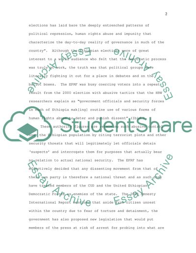 Human Rights and the Ethiopian Government