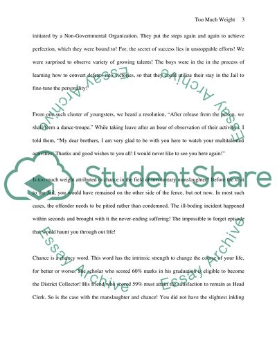 Too Much Weight is Attributed to Chance in the Field of Involuntary Manslaughter