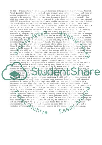 Final Personal Journal