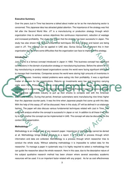 The Realisation Japanese Concept Just In Time