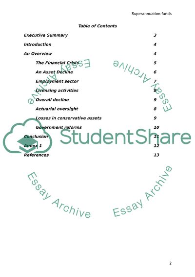 Reasons for Decline of Superannuation Fund