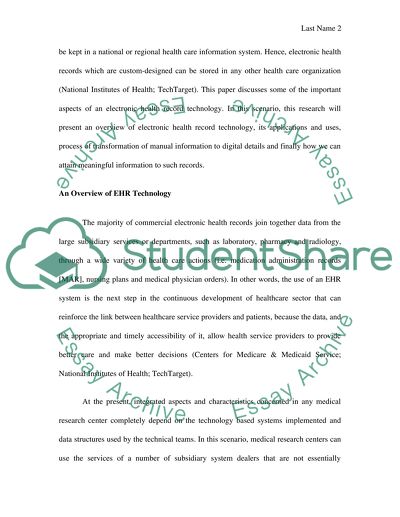 Electronic Health Record (EHR)