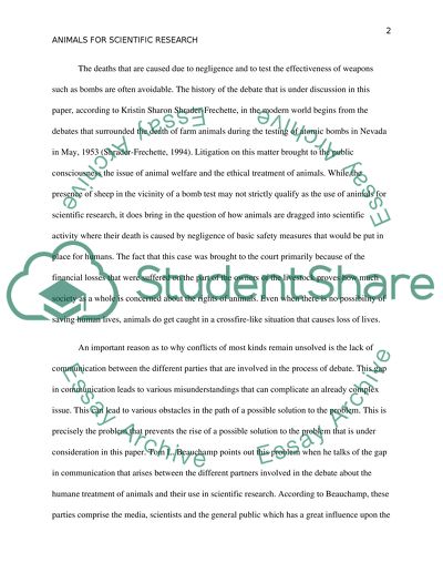 Use of Animals for Scientific Research: A Debate