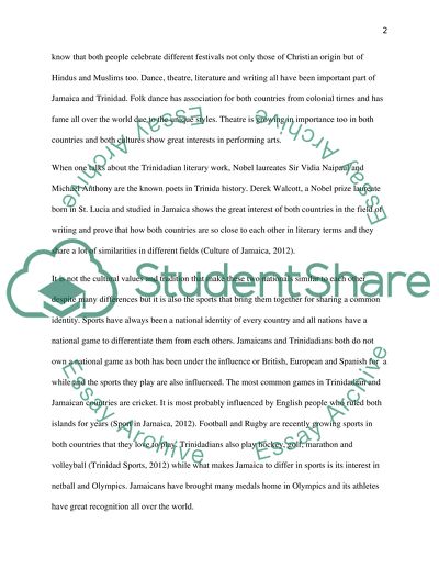 Comparison between Jamaicans and Trinidadians
