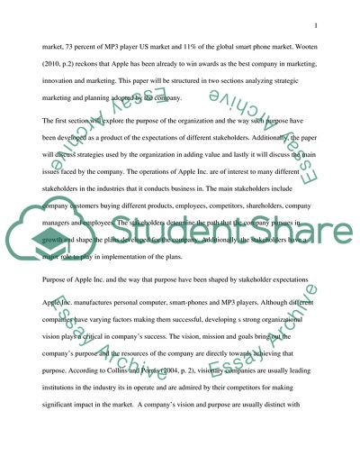 Strategic Marketing & Planning Apple Case Study