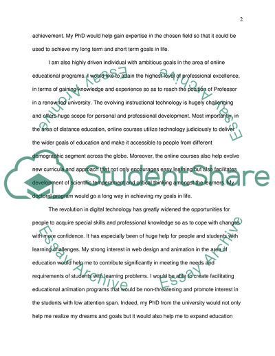 Personal Statement,The purpose of the study