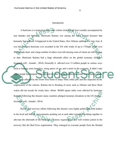 Implications Of The Hurricane Katrina