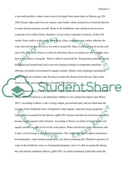 Goldilocks Zone Properties