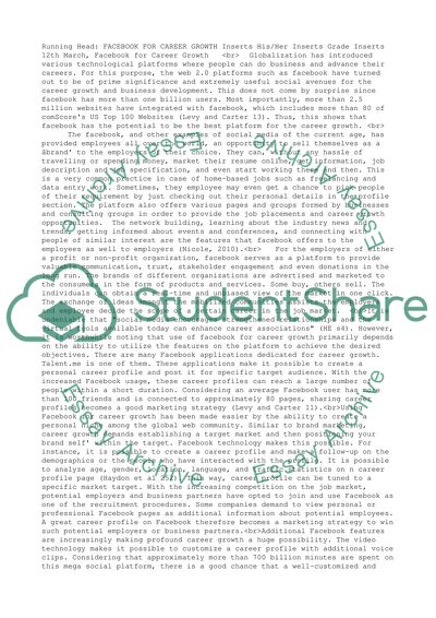 Facebook for career growth