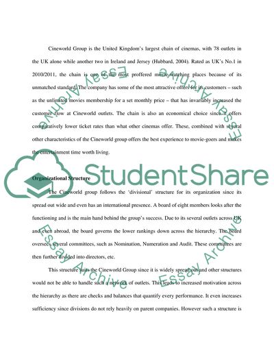 Enterprise Analysis: the Cineworld Group of inemas