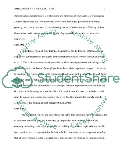 Employment At Will Doctrine