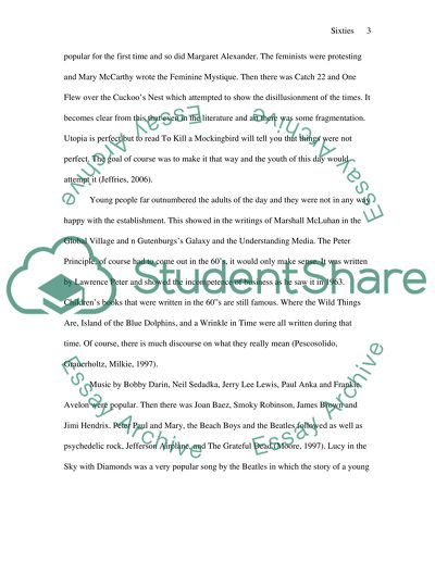 Contraindications and fragmentations which ultimately defeated sixties utopia