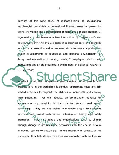 What Occupational Psychologists Do