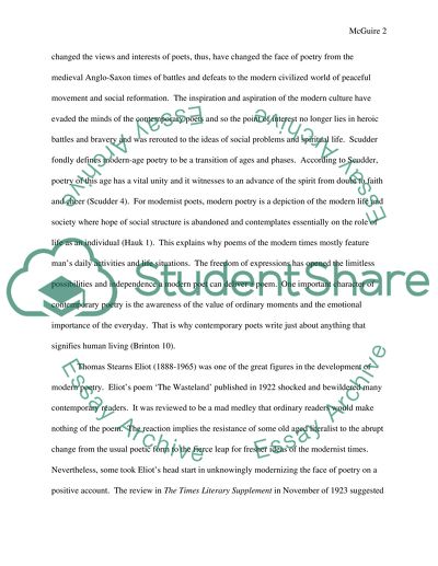 Modern Poetry through The Love Song of J. Alfred Prufrock by T.Eliot