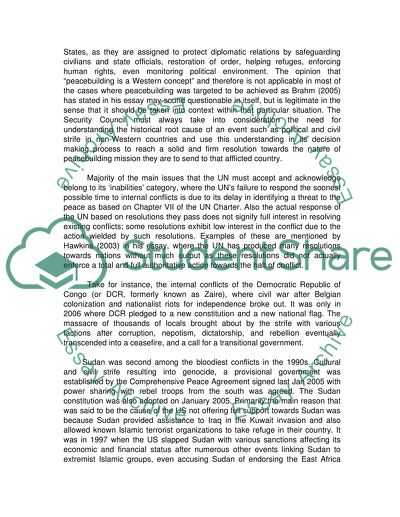 UN and Internal conflicts of the 1990s