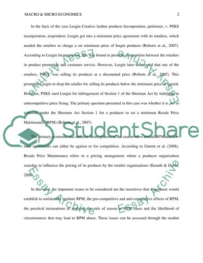 Current Issues in Business Economics: Leegin vs PSKS (price fixing issue)