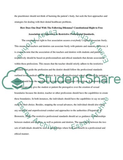 Student-Professor and Dental Practitioner-Patient Relationship