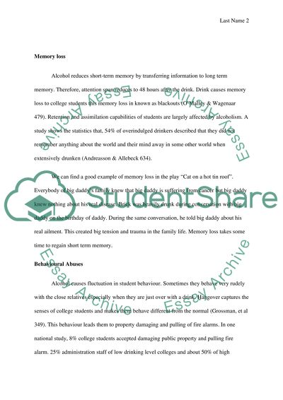 Alcohol Impact on Collage Students