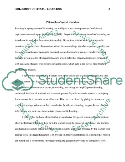 Philosophy of Special Education