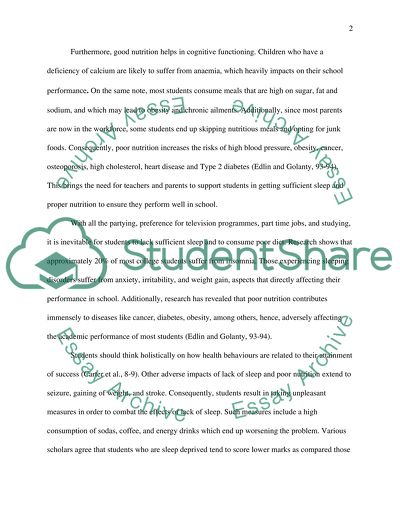 How Inadequate Sleep and Poor Nutrition affect Students Success