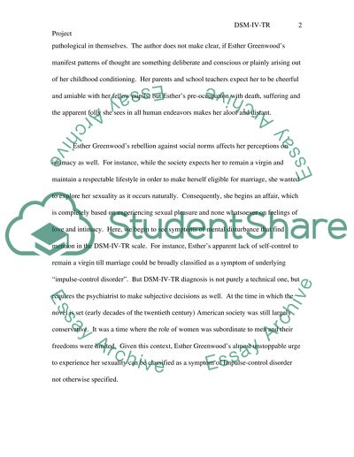 General Psychology DSM-IV-TR Project Case Study