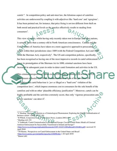 The Criminalisation of Cartels