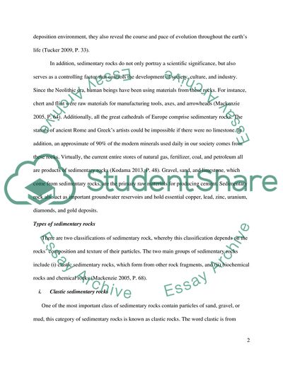 Depositional Environmental for Sedimentary Rocks