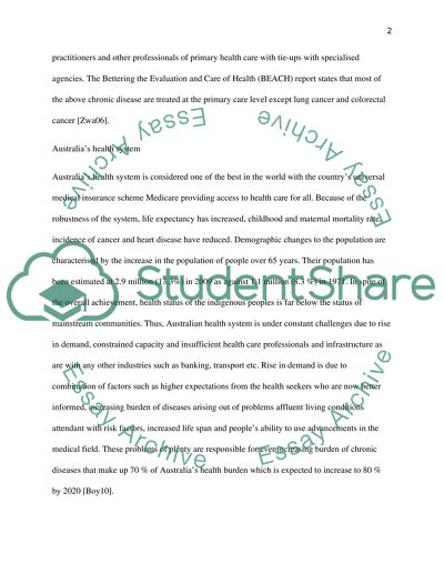 Cancers Possible Implications and Impact on the Australian Health Care