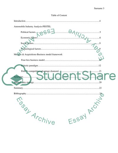 Business Model Framework of Mergers and Acquisitions