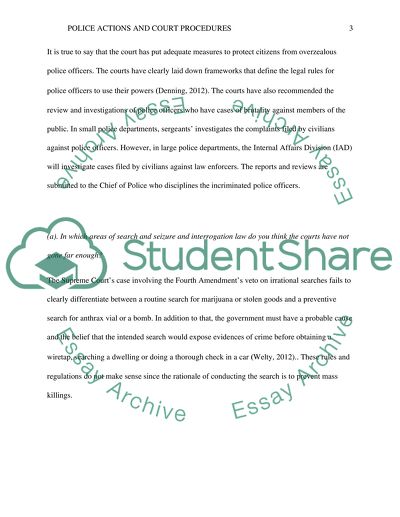 Police Actions & Courts Procedures