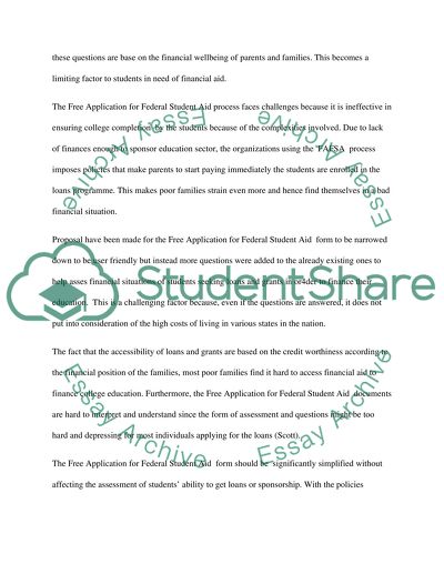 The Free Application for Federal Student Aid