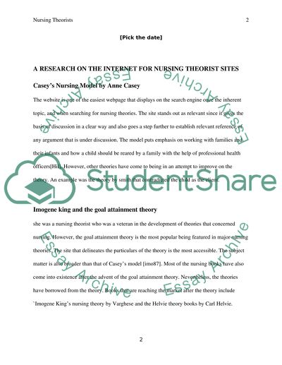 Nursing Theory Website Paper