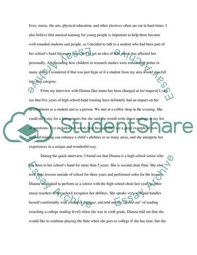 Interview with a High School Music Student