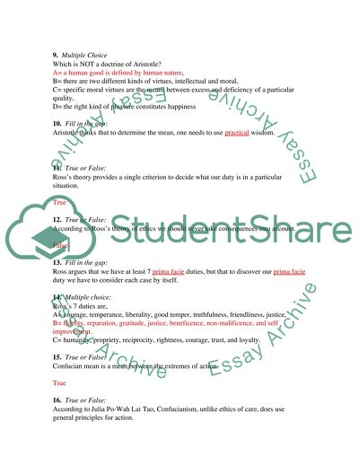 Philosophy short answer essay