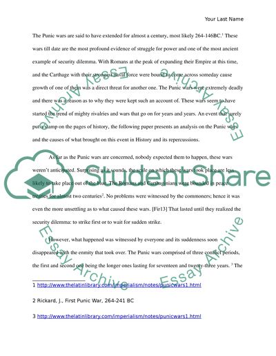 Explain the causes and results of the punic wars