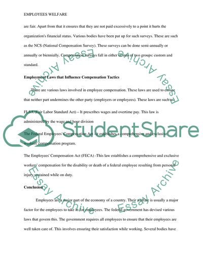 Employees Welfare and Benefits