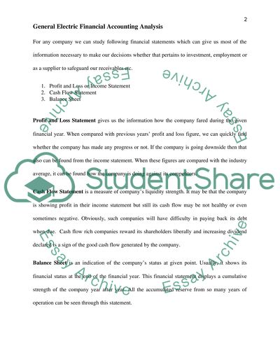 General Electric fianancial accounting analysis