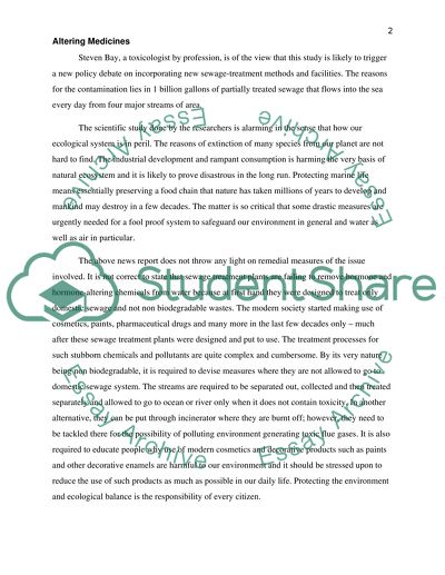 Analysis of Our Medicines Are Altering Marine Biology Article