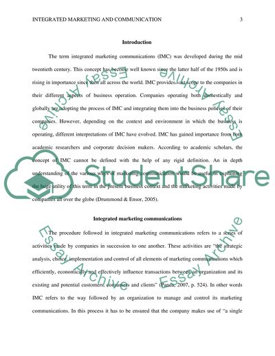 Integrated Marketing and Communication