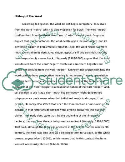 The Concept of the Word Nigger