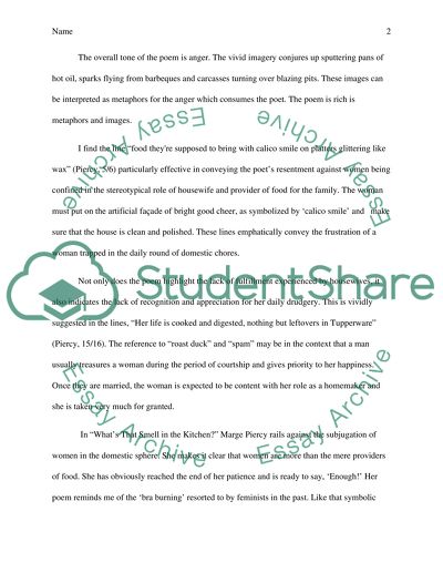 Whats that smell in the kitchen response paper