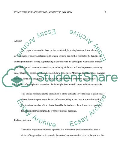 Impact of Alpha Testing on Software during Developments
