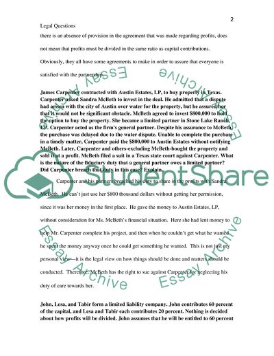 Analysis of Legal Questions