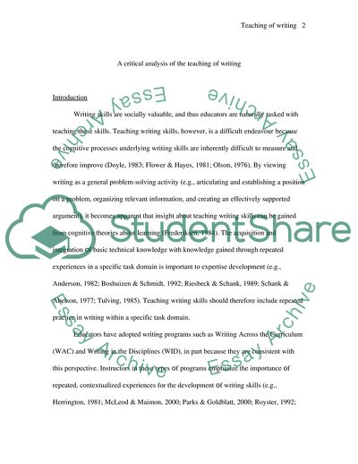 Teaching Writing Skills