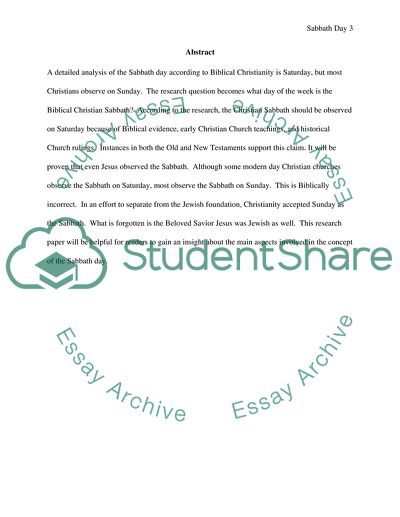 What Day of the Week is the Biblical Christian Sabbath