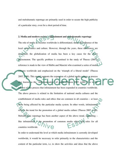 World of Media Infotainment and Melodramatic Reportage