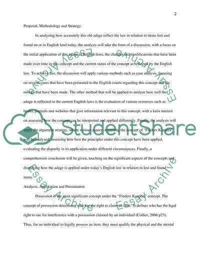 Finders Keepers - the Relevance of the Proverb Today