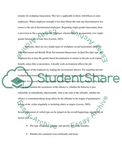 Legalities Related to Sexual Harassment Policies for the Workplace