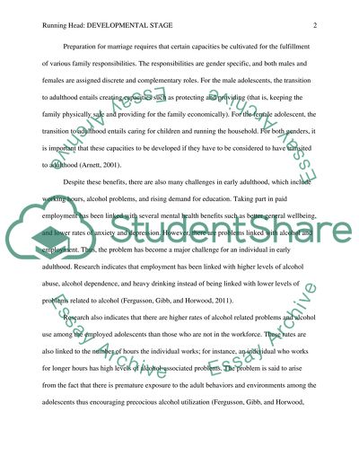 Developmental stage Research paper