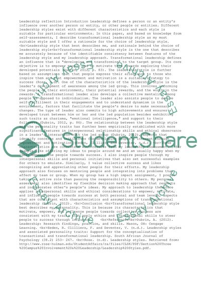 Leadership Reflection